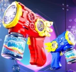Flying Armor Bazooka Bubble Gun for Kids | Bubble Machine bottle fitting | Bazooka Style Bubble Maker Toy | Bulbulay Bubble Machine for Children Automatic Bubble Gun for Kids | Bubble Machine with 36 & 8 Hole Settings